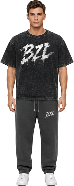 Model wearing Washed tee — BZL Washed Sunfade T-Shirt try-on preview
